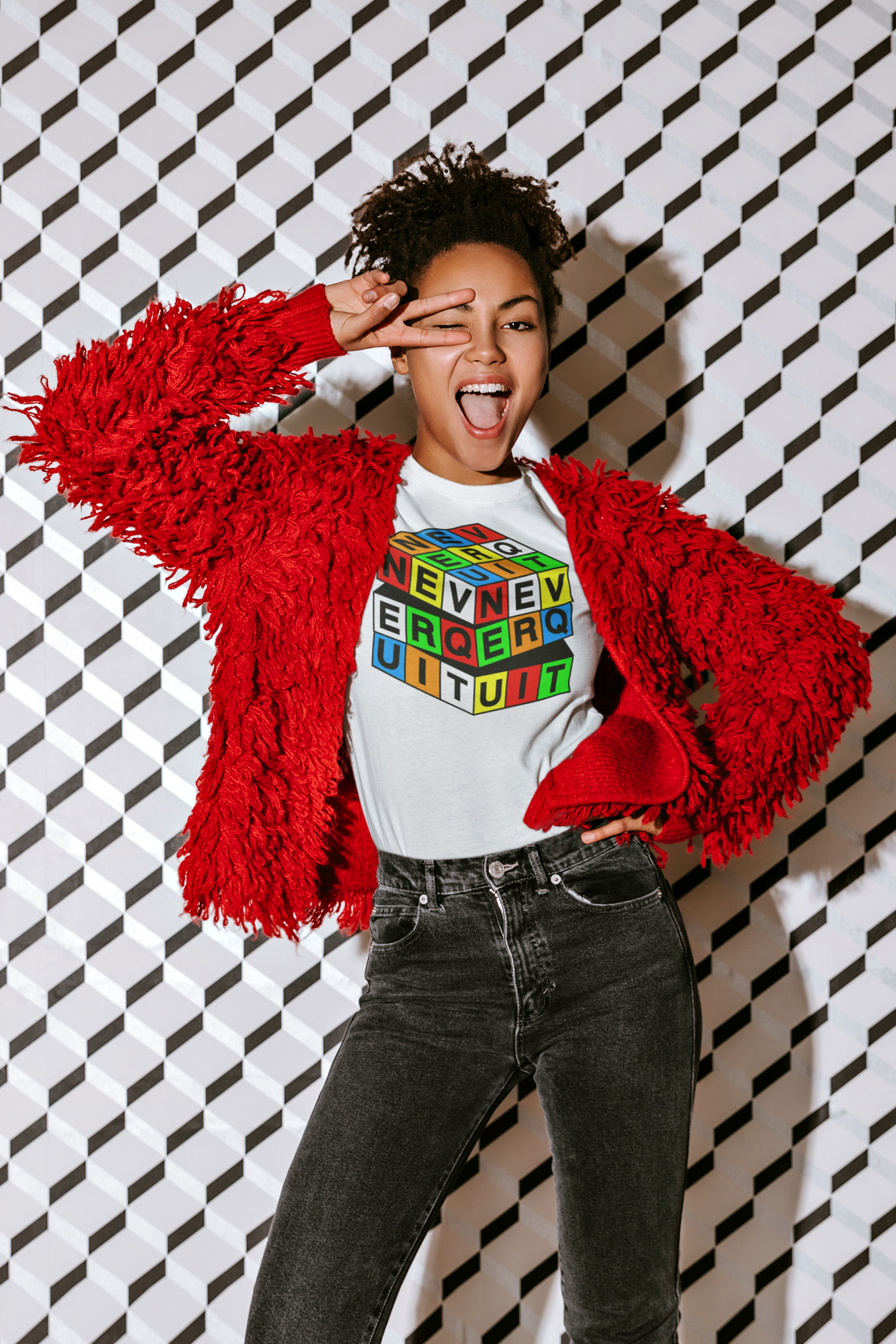 Never Quit Puzzle Cube Women's Relaxed Fit T-Shirt