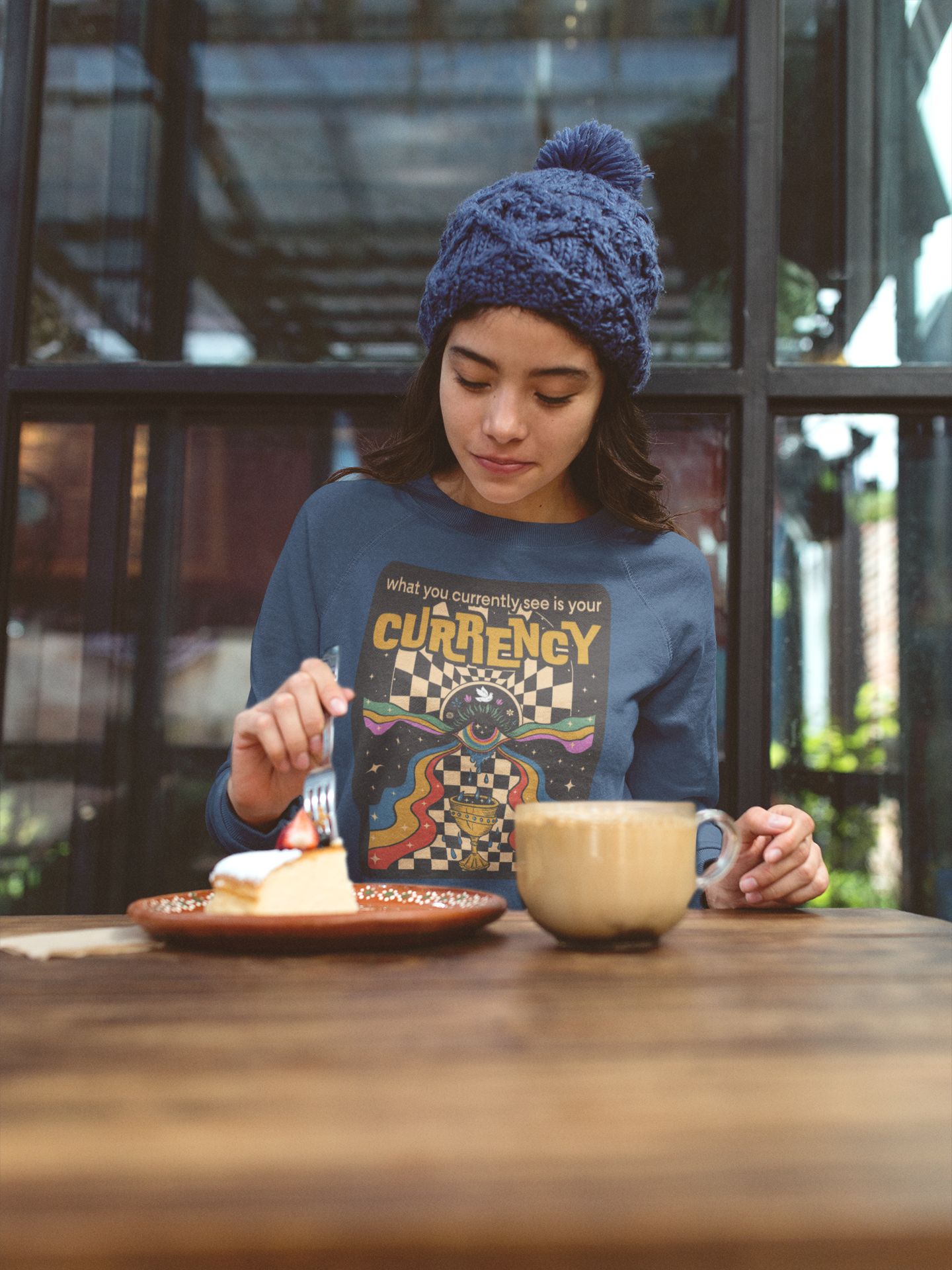 What You Currently See Is Your Currency - Groovy Retro Unisex Sweatshirt