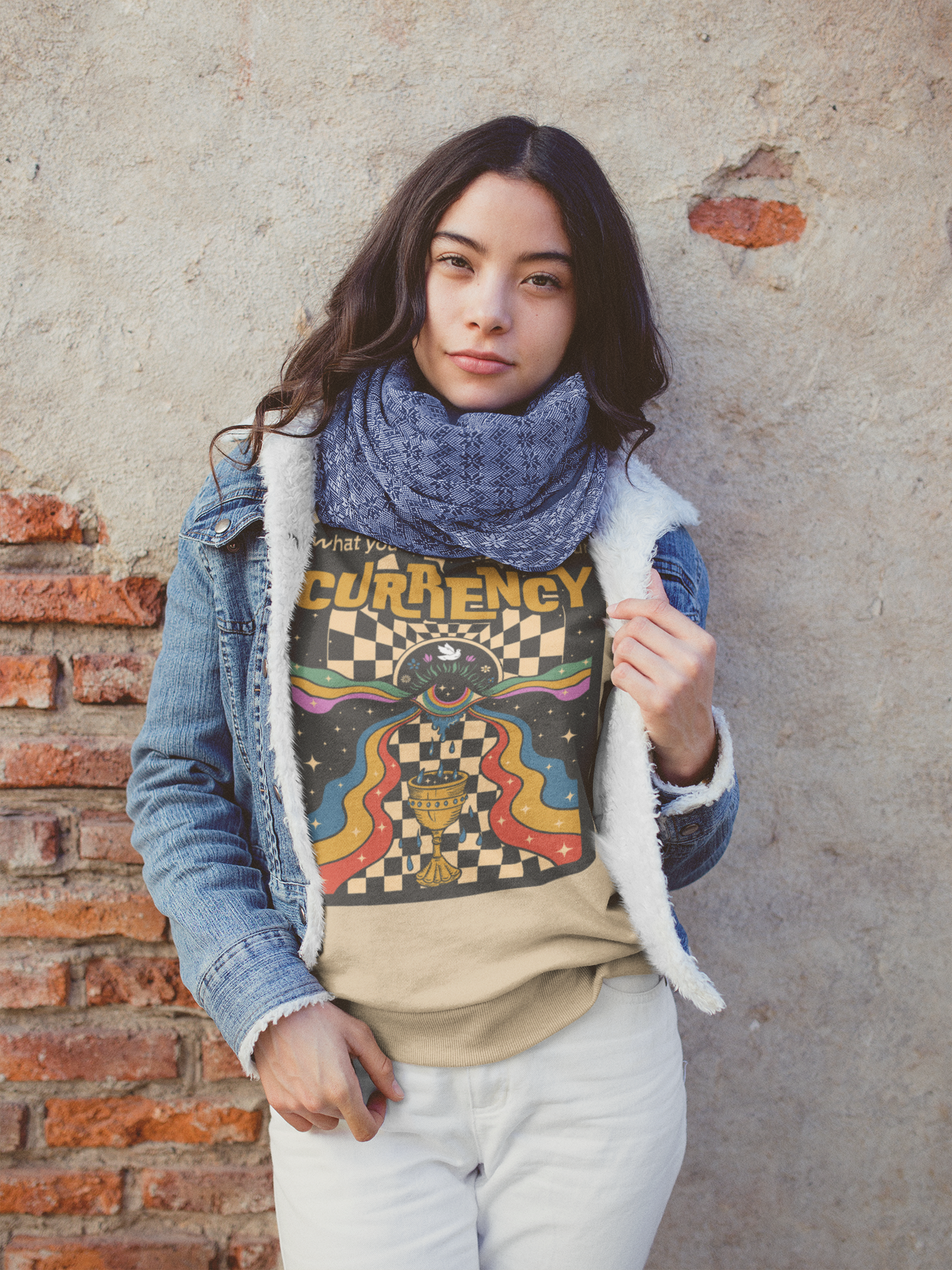 What You Currently See Is Your Currency - Groovy Retro Unisex Sweatshirt