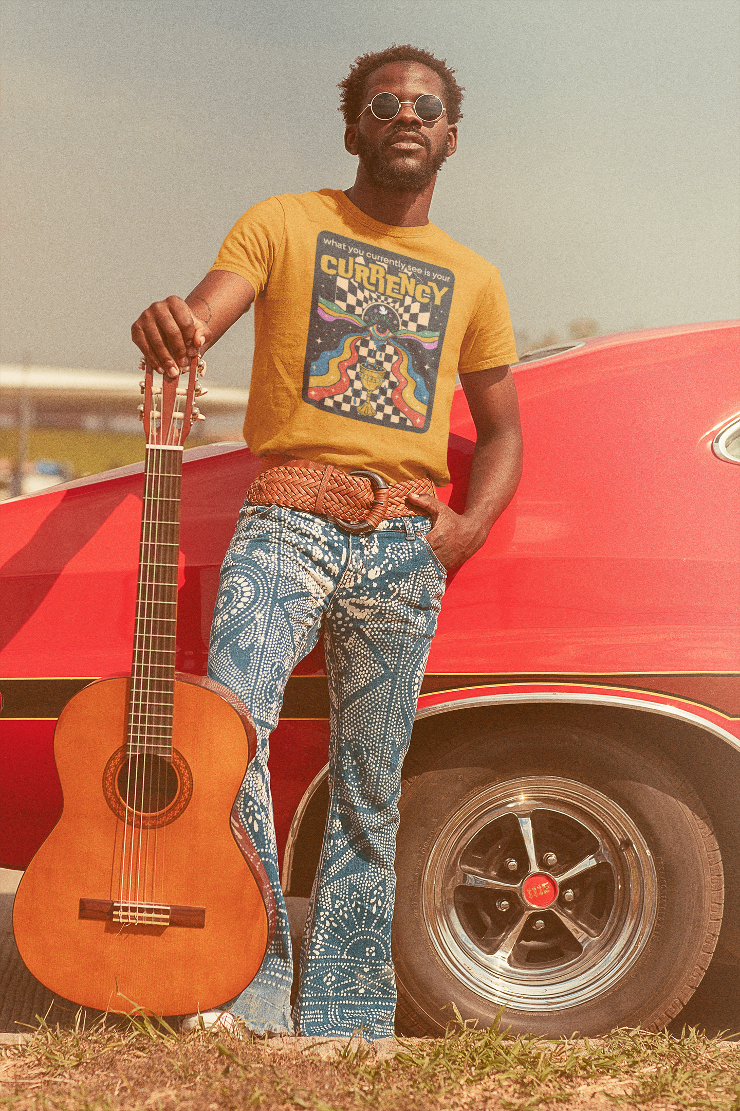 What You Currently See Is Your Currency - Groovy Retro Unisex T-Shirt