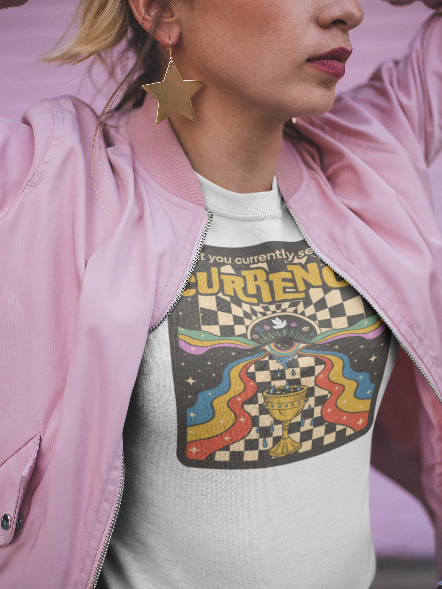 What You Currently See Is Your Currency - Groovy Retro Unisex T-Shirt