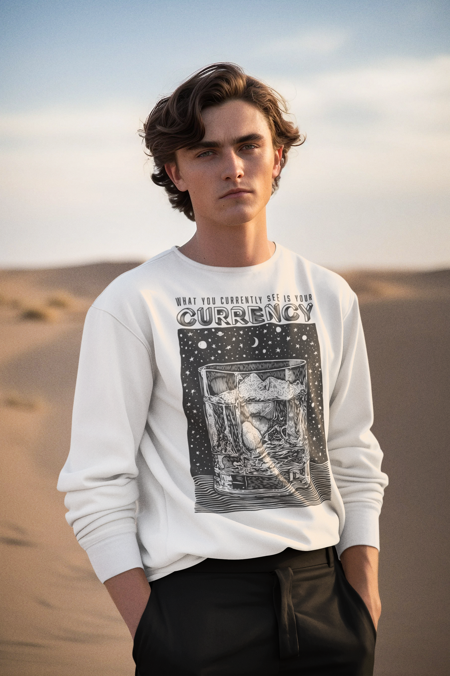 What You Currently See Is Your Currency - Glass Illusion Unisex Sweatshirt