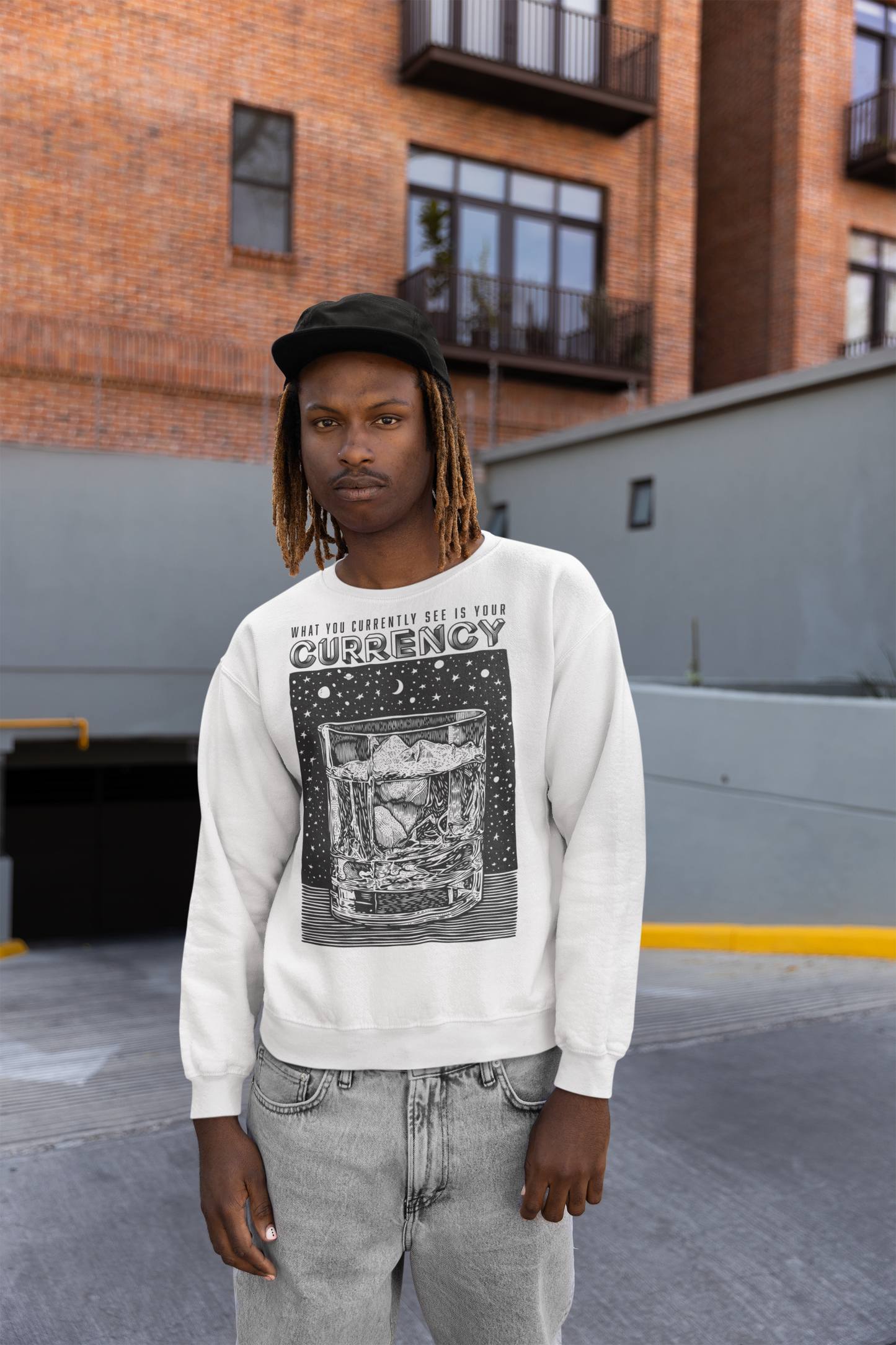 What You Currently See Is Your Currency - Glass Illusion Unisex Sweatshirt