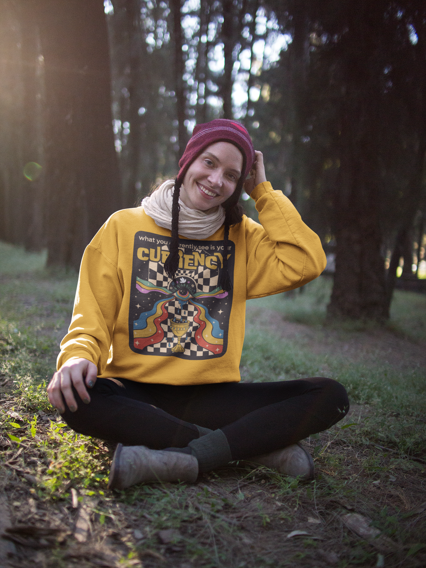 What You Currently See Is Your Currency - Groovy Retro Unisex Sweatshirt