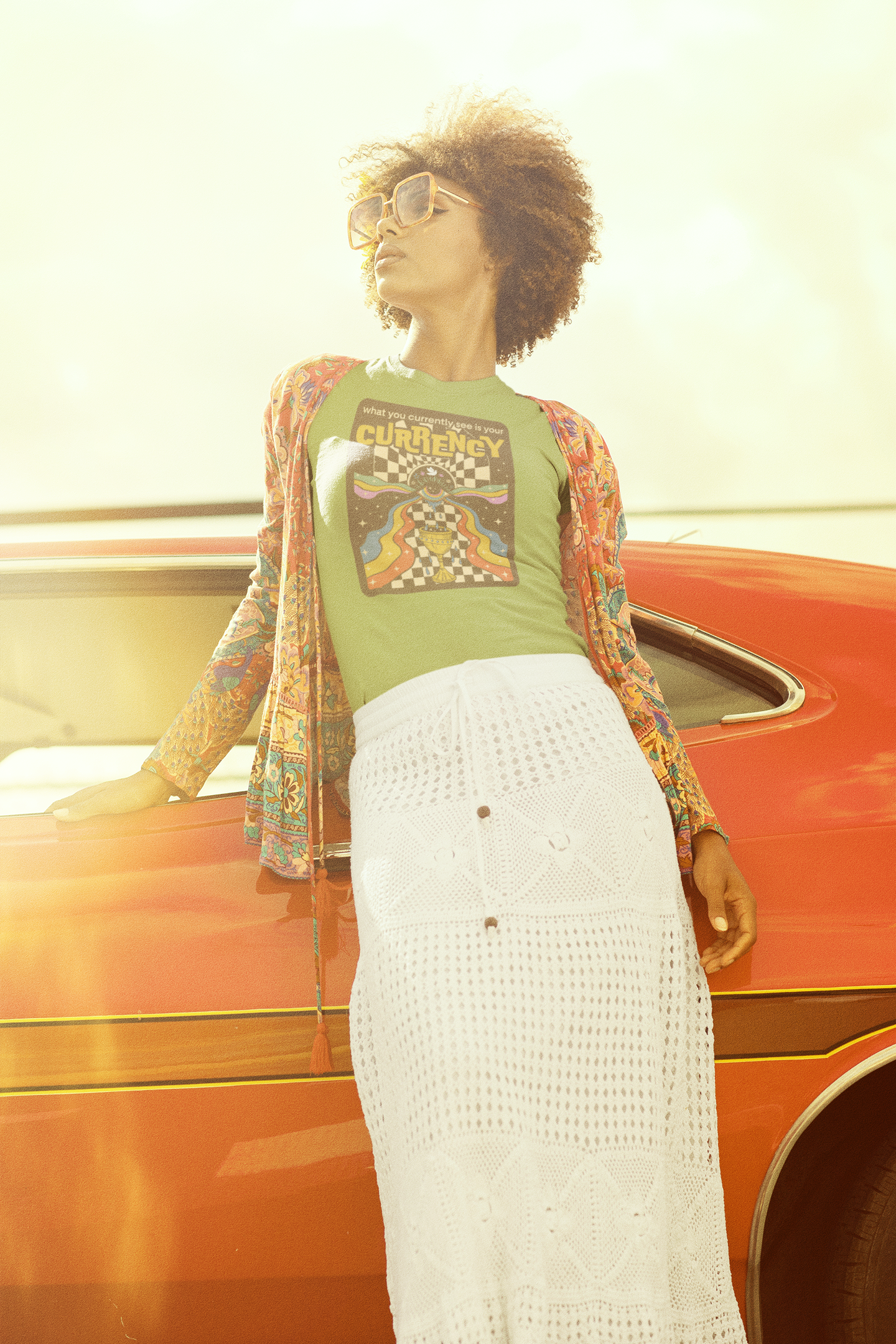 What You Currently See Is Your Currency - Groovy Retro Women's Relaxed Fit T-Shirt