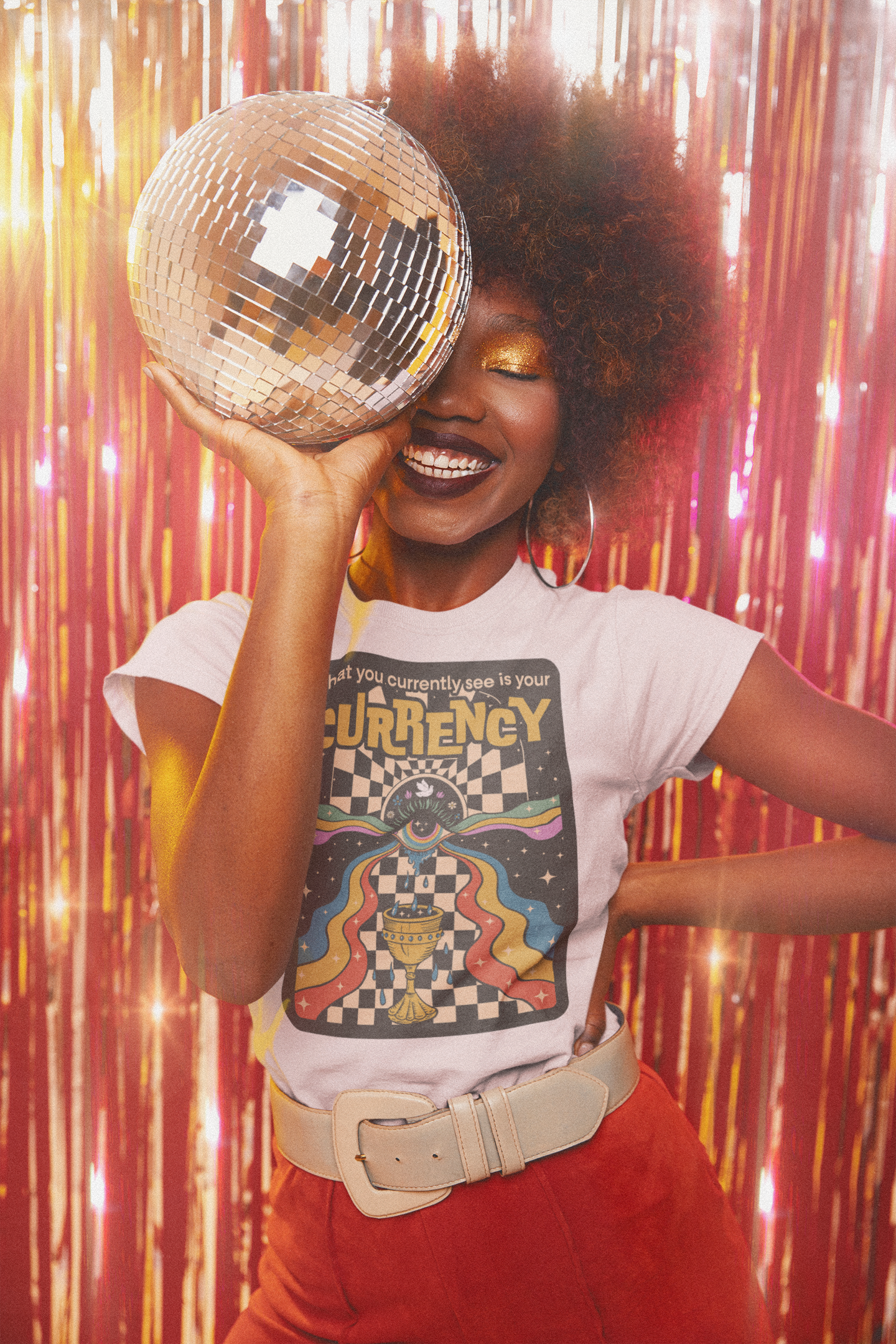 What You Currently See Is Your Currency - Groovy Retro Women's Relaxed Fit T-Shirt