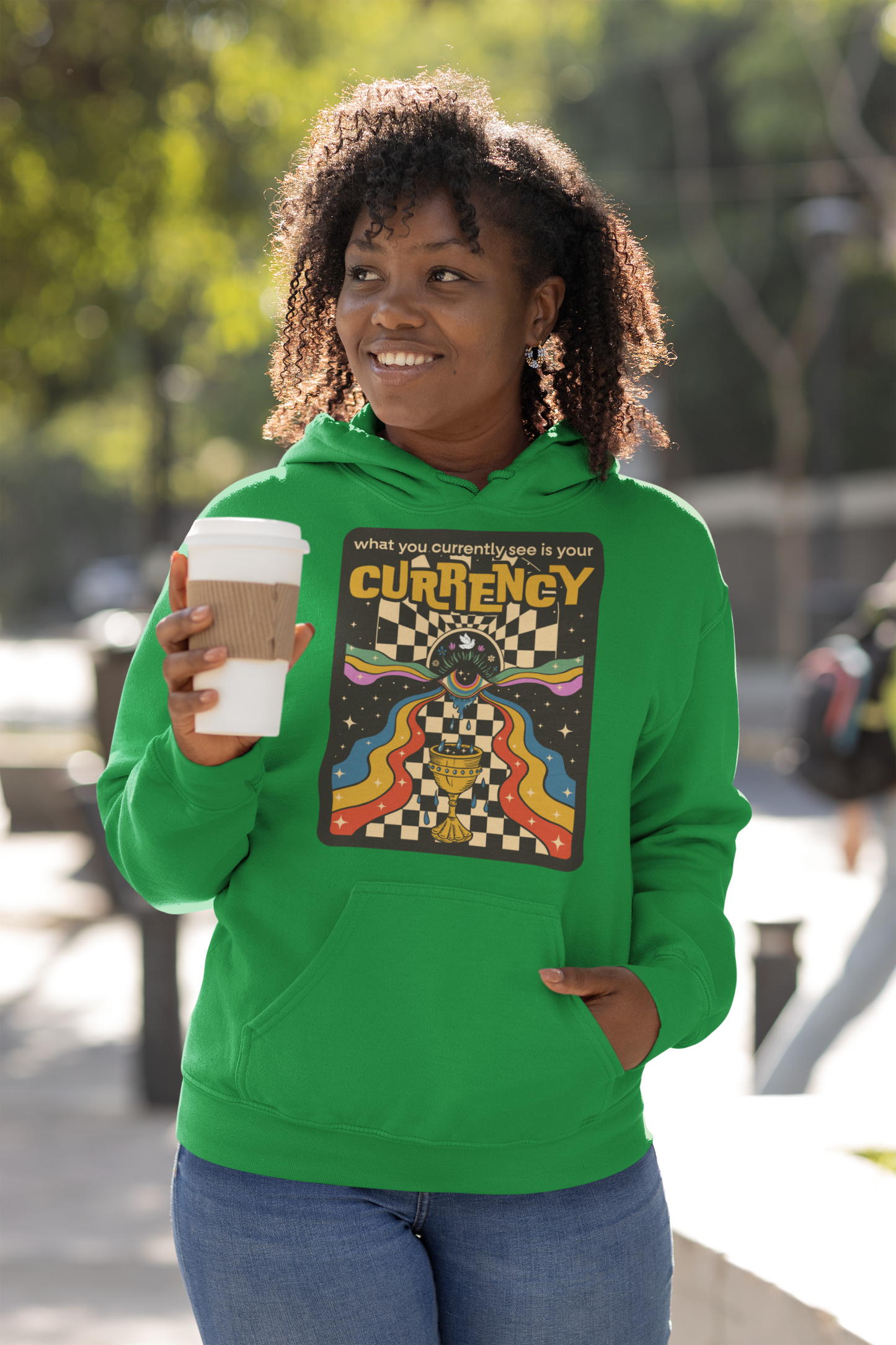 What You Currently See Is Your Currency - Groovy Retro Unisex Hoodie