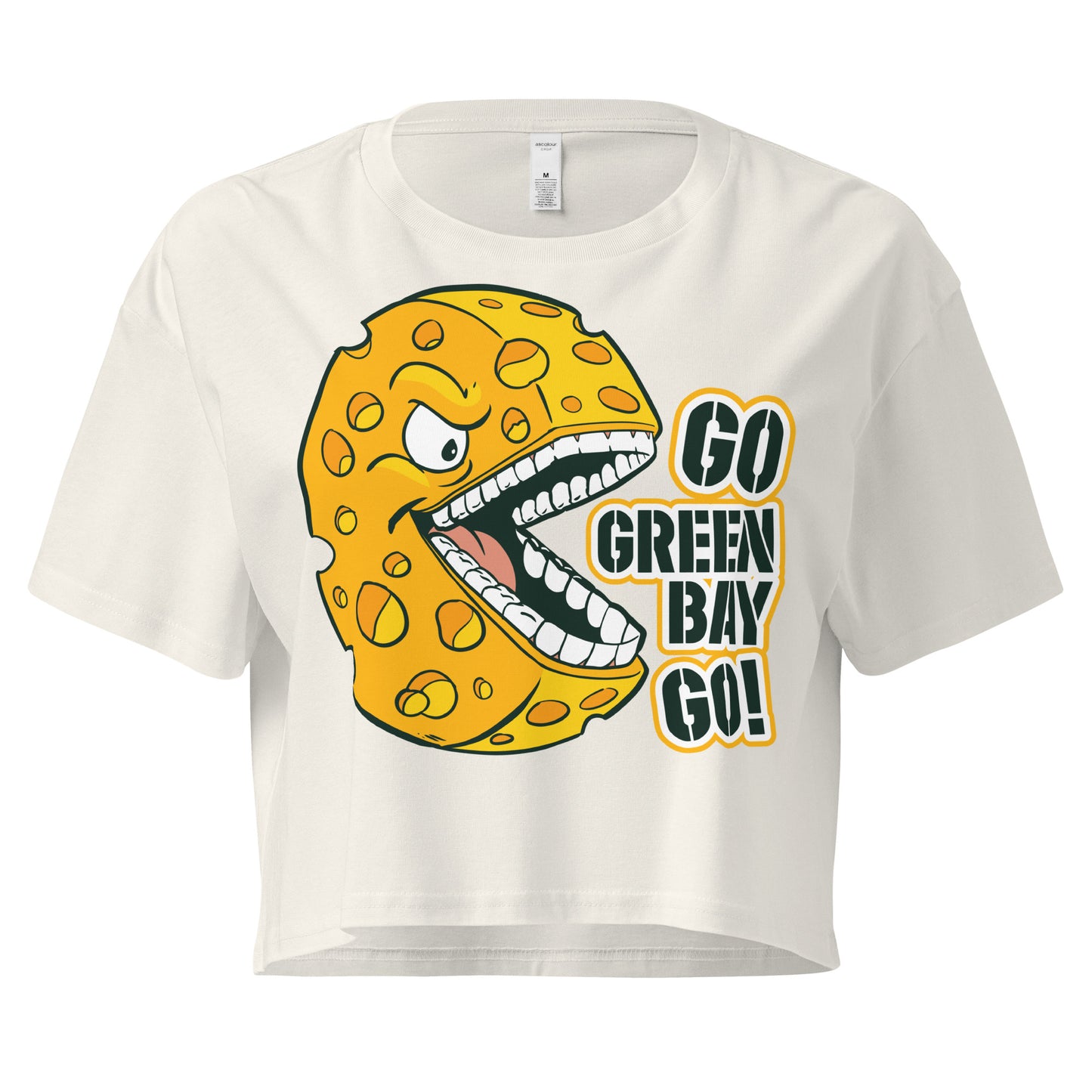 Green Bay Football Cheese Monster Women’s Crop Top T-Shirt