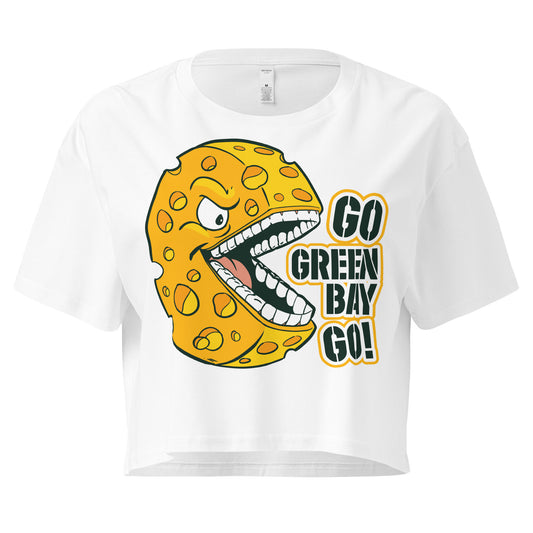 Green Bay Football Cheese Monster Women’s Crop Top T-Shirt