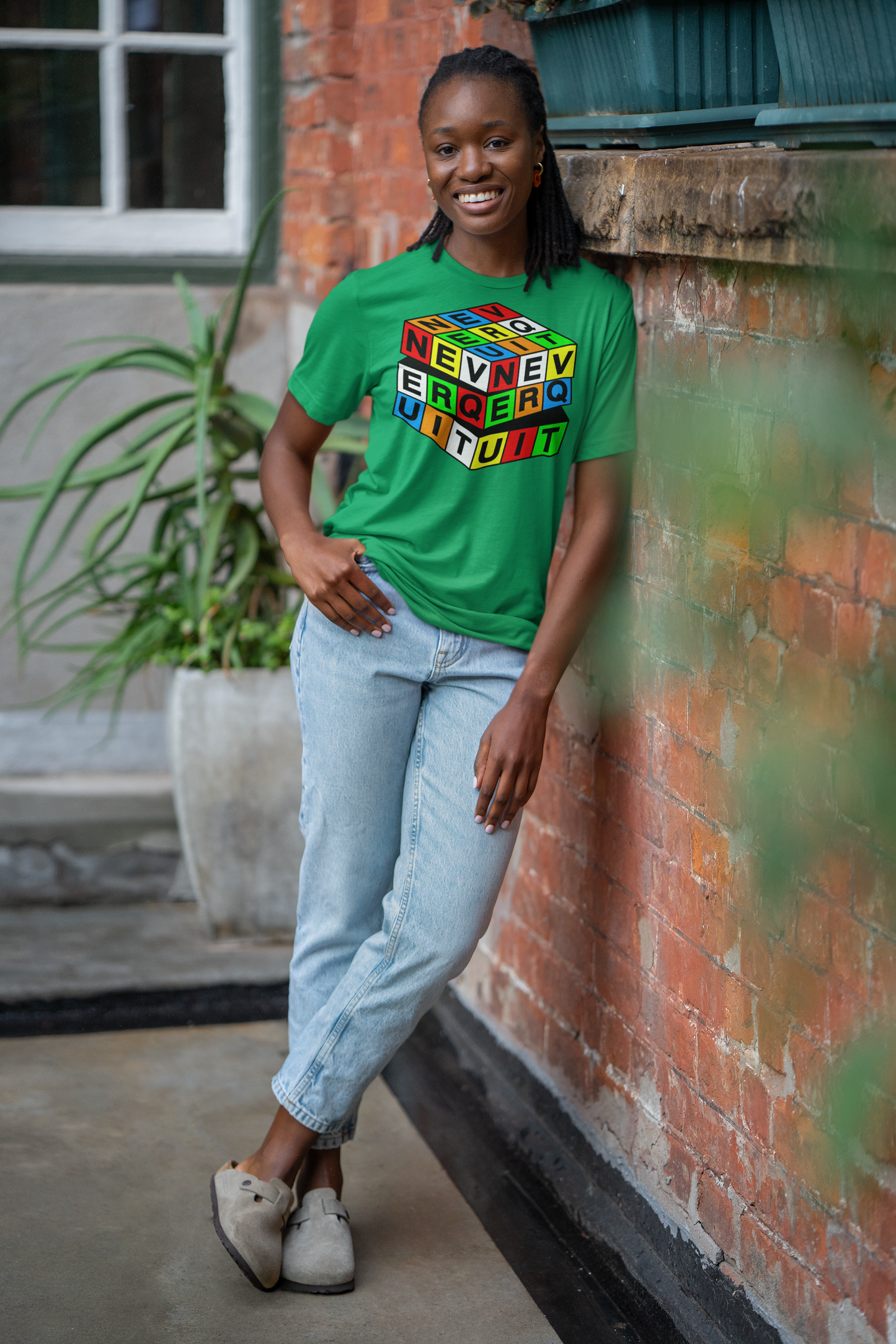 Never Quit Puzzle Cube Unisex T-Shirt